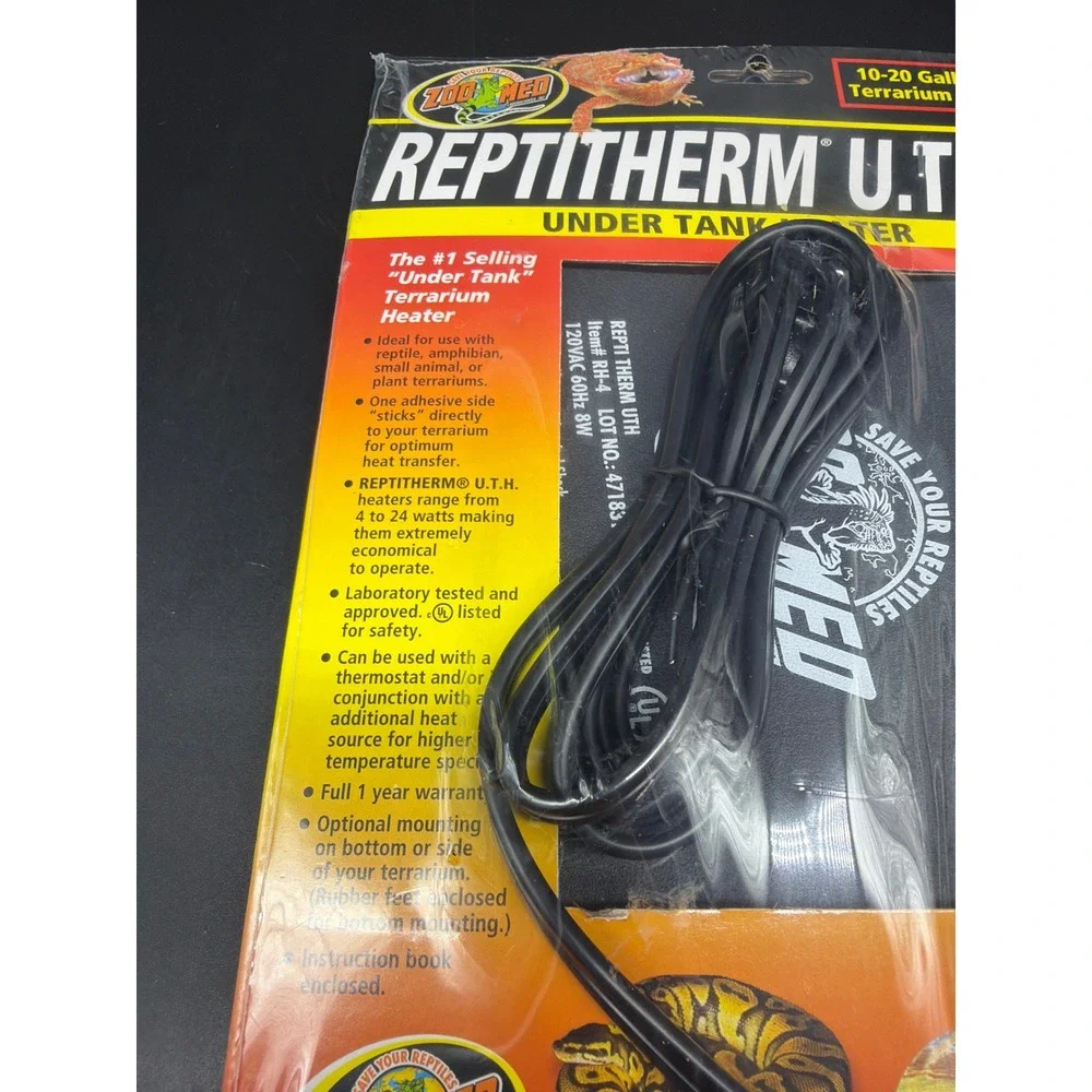 Zoo Med ReptiTherm U.T.H. Under Tank Heater 8W for 10-20 Gallon Terrariums RH-4